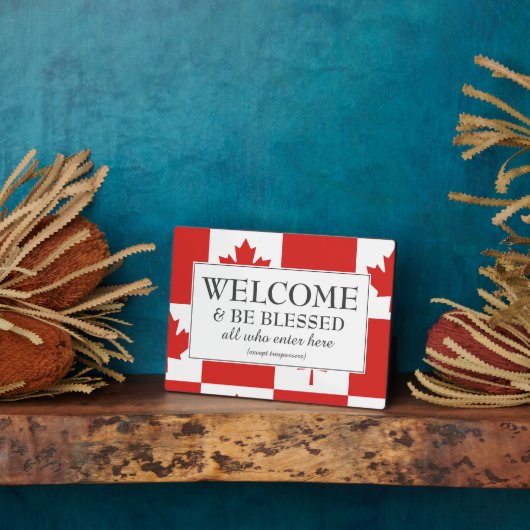Plaque Photo BIENVENUE Drapeau DU CANADA (Côté)
