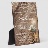 Plaque Photo Bienvenue - Feux Rustiques en Baril de Bois et Cha (Côté)