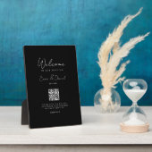 Plaque Photo Bienvenue QR Code Mariage Galerie noire (Côté)