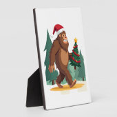 Plaque Photo Bigfoot Christmas Tree Santa Hat (2) (Côté)