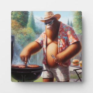 Plaque Photo Bigfoot Grilling Burgers
