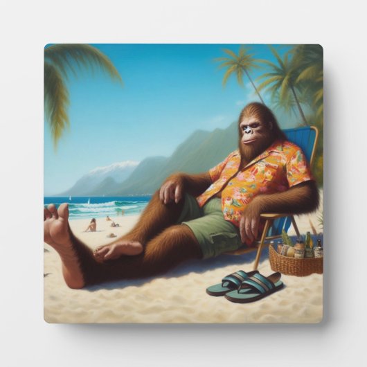 Plaque Photo Bigfoot sur la plage (Devant)