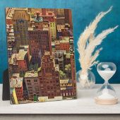 Plaque Photo Bird's-Eye View of New York by John Falter (Côté)