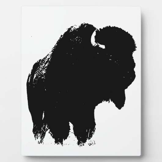 Plaque Photo Bison de bison noir et blanc Pop Art (Devant)