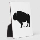 Plaque Photo Bison de Buffalo Art noir et blanc (Côté)
