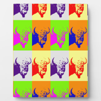 Plaque Photo Bison de Buffalo Art Pop de 4 couleurs
