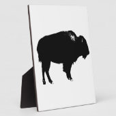 Plaque Photo Bison noir et blanc Silhouette Pop Art (Côté)