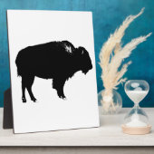 Plaque Photo Bison noir et blanc Silhouette Pop Art (Côté)