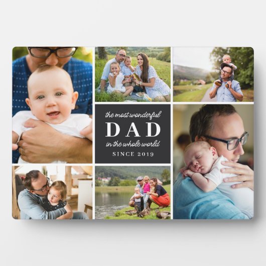 Plaque Photo Black 6 Photos Plus Merveilleux Papa Fête des père (Devant)