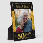 Plaque Photo Black And Gold Glitter 50th Anniversary (Côté)