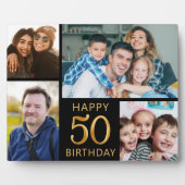 Plaque Photo Black And Gold Joyeux 50e anniversaire 4 Collage d (Devant)