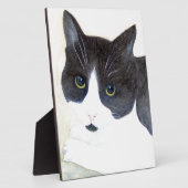 Plaque Photo Black and White Cat (Côté)