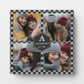 Plaque Photo Black Buffalo Plaid Lumberjack Photo Collage (Devant)