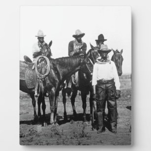 Plaque Photo Black Cowboys À Bonham Texas 1890