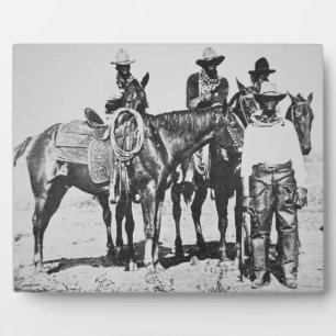 Plaque Photo Black Cowboys at Bonham, Texas, c.1890 (b/w photo)