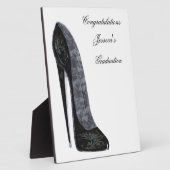 Plaque Photo Black Elegant Stiletto High Heel Shoe Art (Côté)