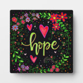 Plaque Photo Black Floral Inspiration Hope (Devant)