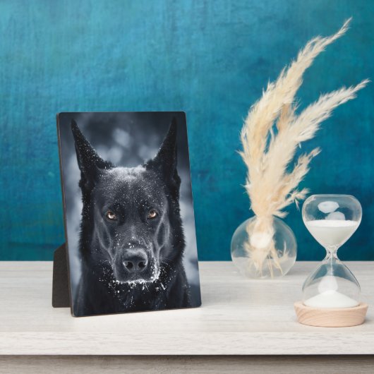 Plaque Photo Black German Shepherd (Côté)