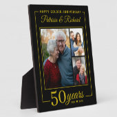 Plaque Photo Black Gold 50th Golden Anniversary 3 Photo Collage (Côté)