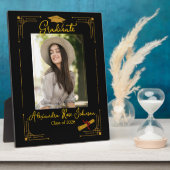 Plaque Photo Black & Gold Graduation Photo Keepsake Gift  (Côté)