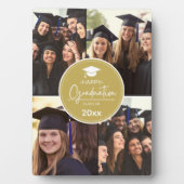 Plaque Photo Black Gold Photo Collage Happy Graduation (Devant)