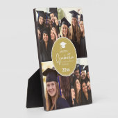 Plaque Photo Black Gold Photo Collage Happy Graduation (Côté)
