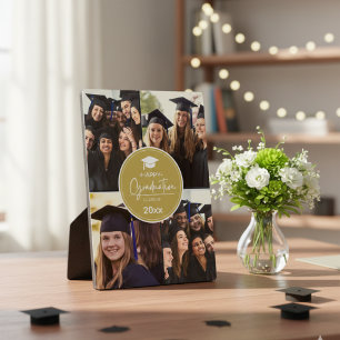Plaque Photo Black Gold Photo Collage Happy Graduation