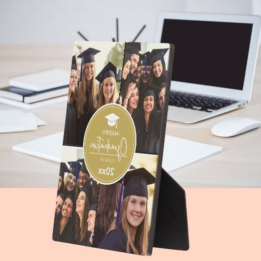 Plaque Photo Black Gold Photo Collage Happy Graduation