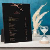 Plaque Photo Black Hair Salon Copper Price List Menu Display (Côté)