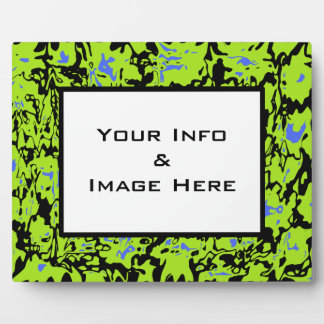 Plaque Photo Black & Lime Abstract Swirl Frame