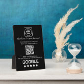 Plaque Photo Black QR Code | Google Business Review Display (Côté)