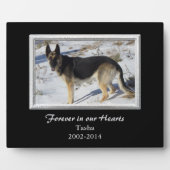 Plaque Photo Black Silver Frame Pet Memorial Template (Devant)