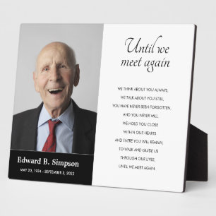 Plaque Photo Black Until We Meet Again Memorial Poem Photo