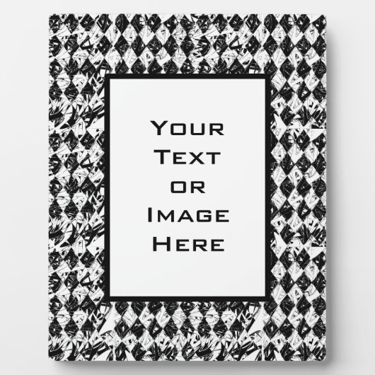 Plaque Photo Black & White Abstract Diamonds (Devant)