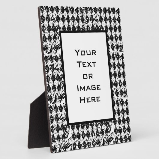 Plaque Photo Black & White Abstract Diamonds (Côté)