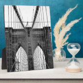 Plaque Photo Black White Brooklyn Bridge New York (Côté)
