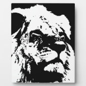 Plaque Photo Black & white lion pop art (Devant)