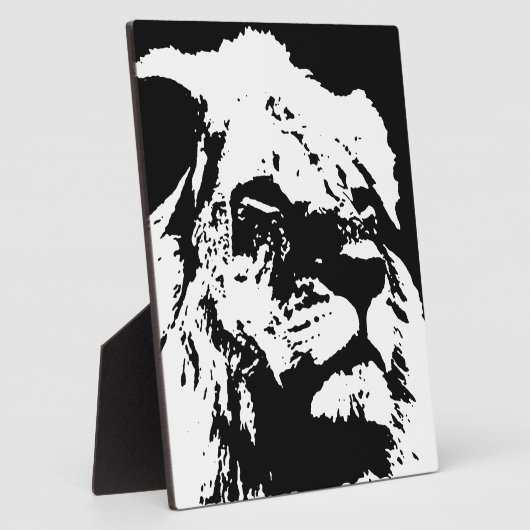 Plaque Photo Black & white lion pop art (Côté)