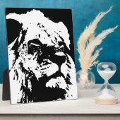 Plaque Photo Black & white lion pop art (Côté)