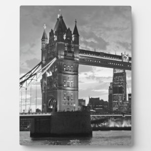 Plaque Photo Black White London Tower Bridge UK Travel