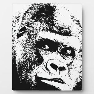 Plaque Photo Black White Pop Art Gorilla