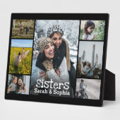 Plaque Photo Black White Texte moderne Soeurs Photo Collage (Côté)