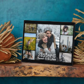 Plaque Photo Black White Texte moderne Soeurs Photo Collage (Côté)