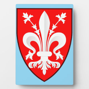 Plaque Photo Blason de Florence Lys rouge de Florence