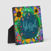 Plaque Photo Blessé Marguerites Inspirationnel Vert Eau (Recto)