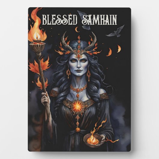 Plaque Photo Blessed Samhain Night Pagan Hecate Goddess (Devant)