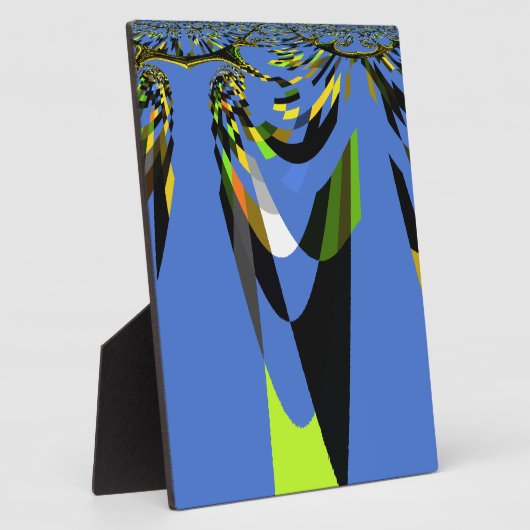 Plaque Photo Bleu Africain Tribal Motif Motif Art Imprimer (Côté)