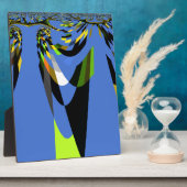 Plaque Photo Bleu Africain Tribal Motif Motif Art Imprimer (Côté)