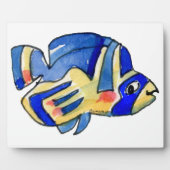 Plaque Photo Bleu Cartoon Papillon Poisson (Devant)