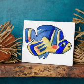 Plaque Photo Bleu Cartoon Papillon Poisson (Côté)